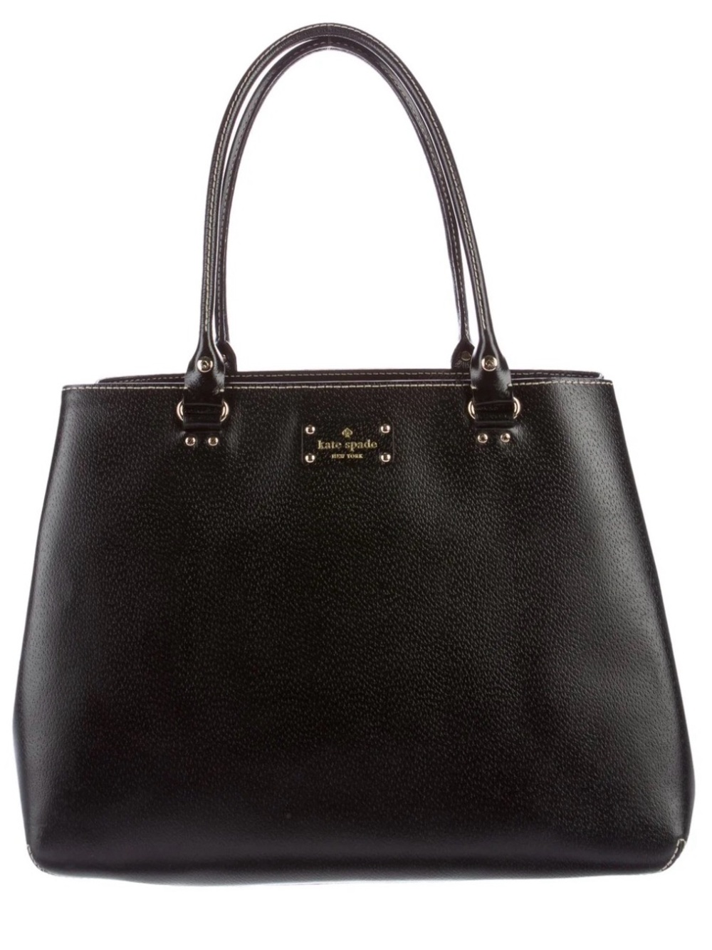 Kate Spade Black Leather Wellesley Elena Tote Bag